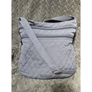 Vera Bradley Triple Zip Hipster Carbon Gray Microfiber Crossbody Shoulder Bag